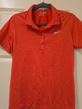 Nike Women's Golf Peach Short-Sleeve Polo with Silver Swoosh From Pelican Hill